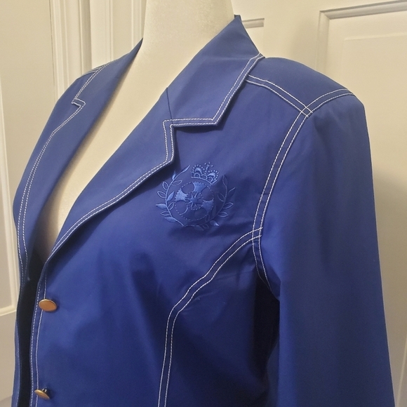 Koret Blue With White Stitching Lightweight Blazer Size Medium, Preppy - Picture 2 of 10